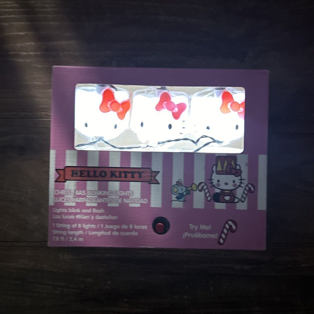 New Gemmy Retro Hello Kitty Christmas‎ Blinking Lights Plastic Blowmold Like - Picture 2 of 8